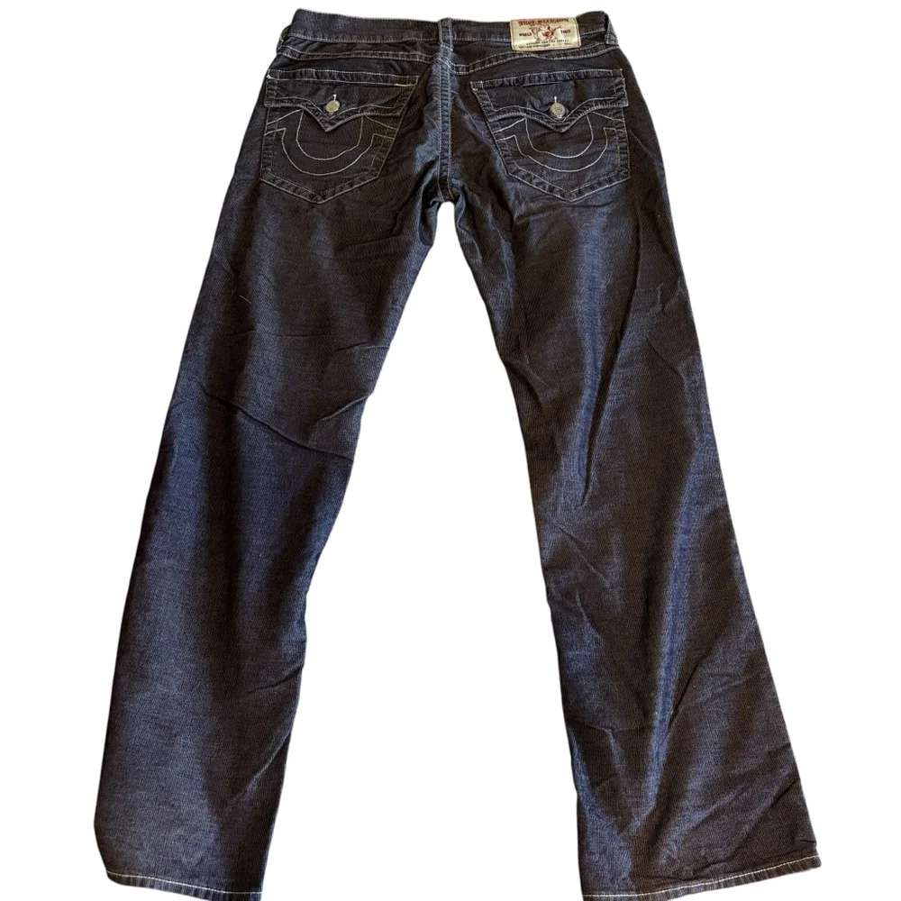 TRUE RELIGION Ricky Corduroy Pants RARE Y2K Charcoal Gray Vintage Men's 34 - Picture 4 of 8